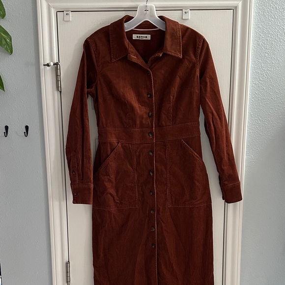 Boden Brown Amanda Cotton Cord Short Dress Women’s 6 Petite Utility Casual - Picture 3 of 13